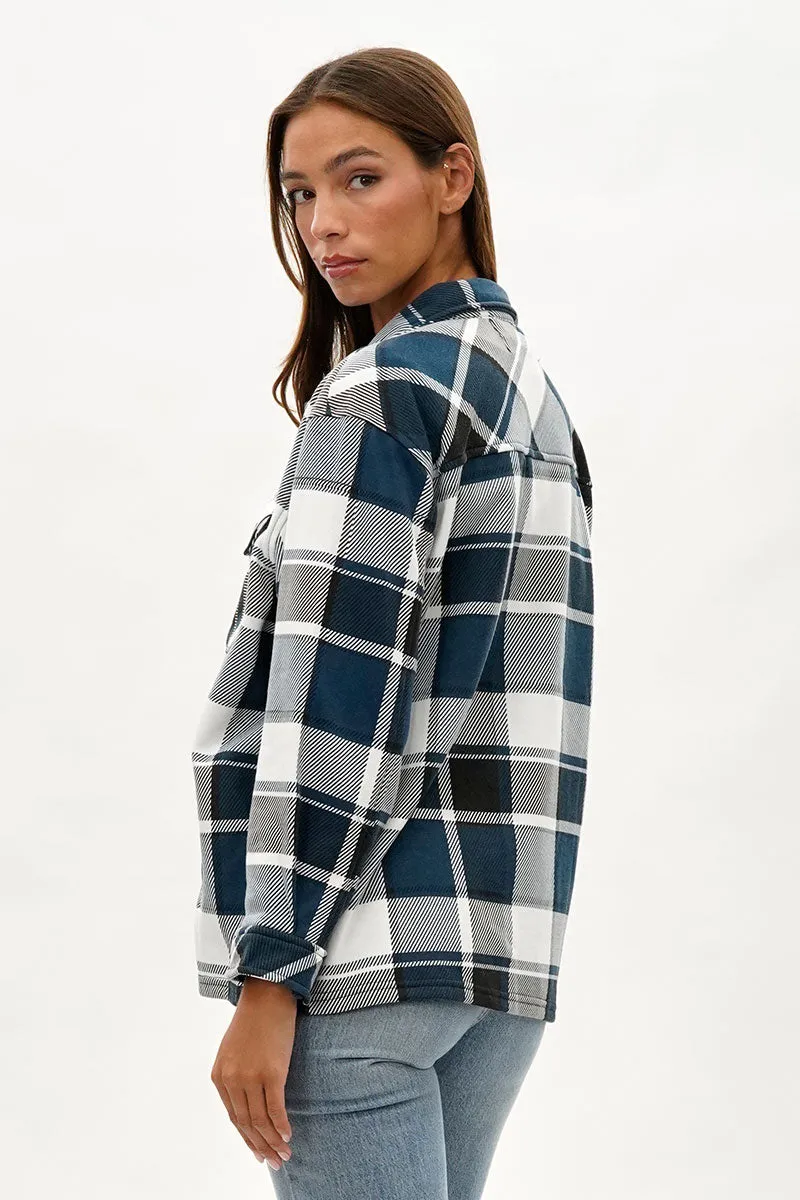 Canada Weather Gear Plaid Button Up Lightweight Jacket - Teal sold by Fairweather product image thumbnail 3