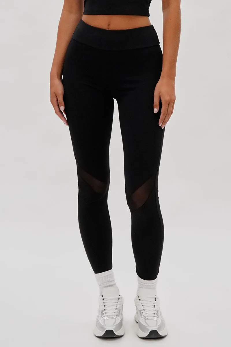 Super Triple Goose Mesh Detail Leggings - Black sold by Fairweather