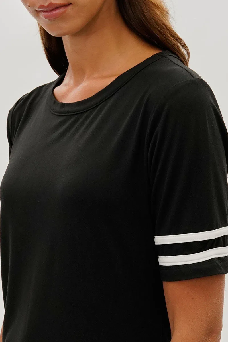 Stylexchange Vintage Striped Varsity Tee - Black sold by Fairweather product image thumbnail 4