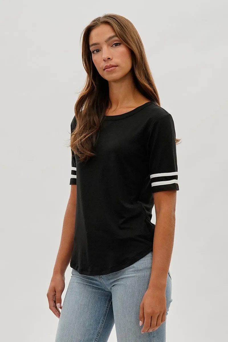 Stylexchange Vintage Striped Varsity Tee - Black sold by Fairweather product image thumbnail 2