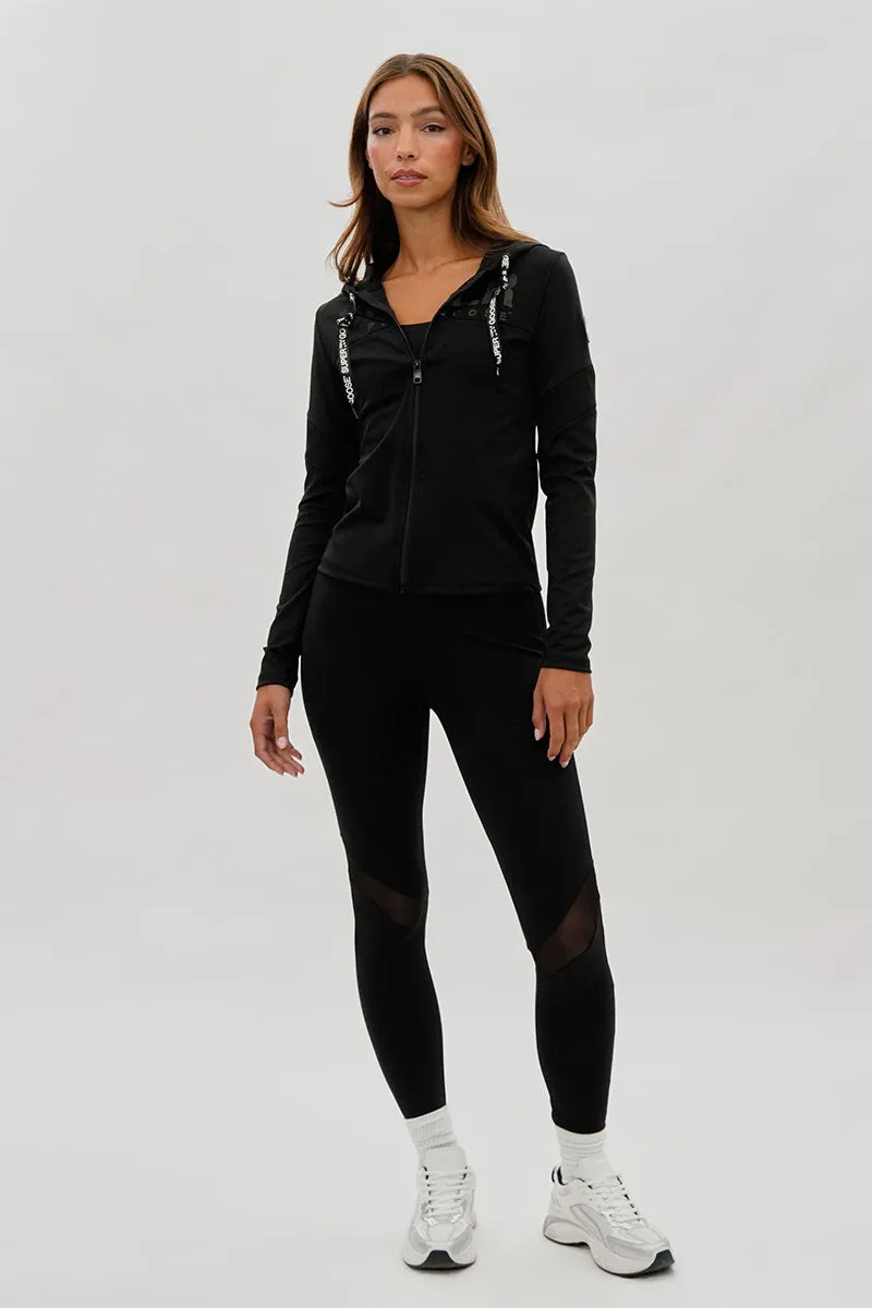 Super Triple Goose Zip Up Mesh Detail Hoodie - Black sold by Fairweather product image thumbnail 5