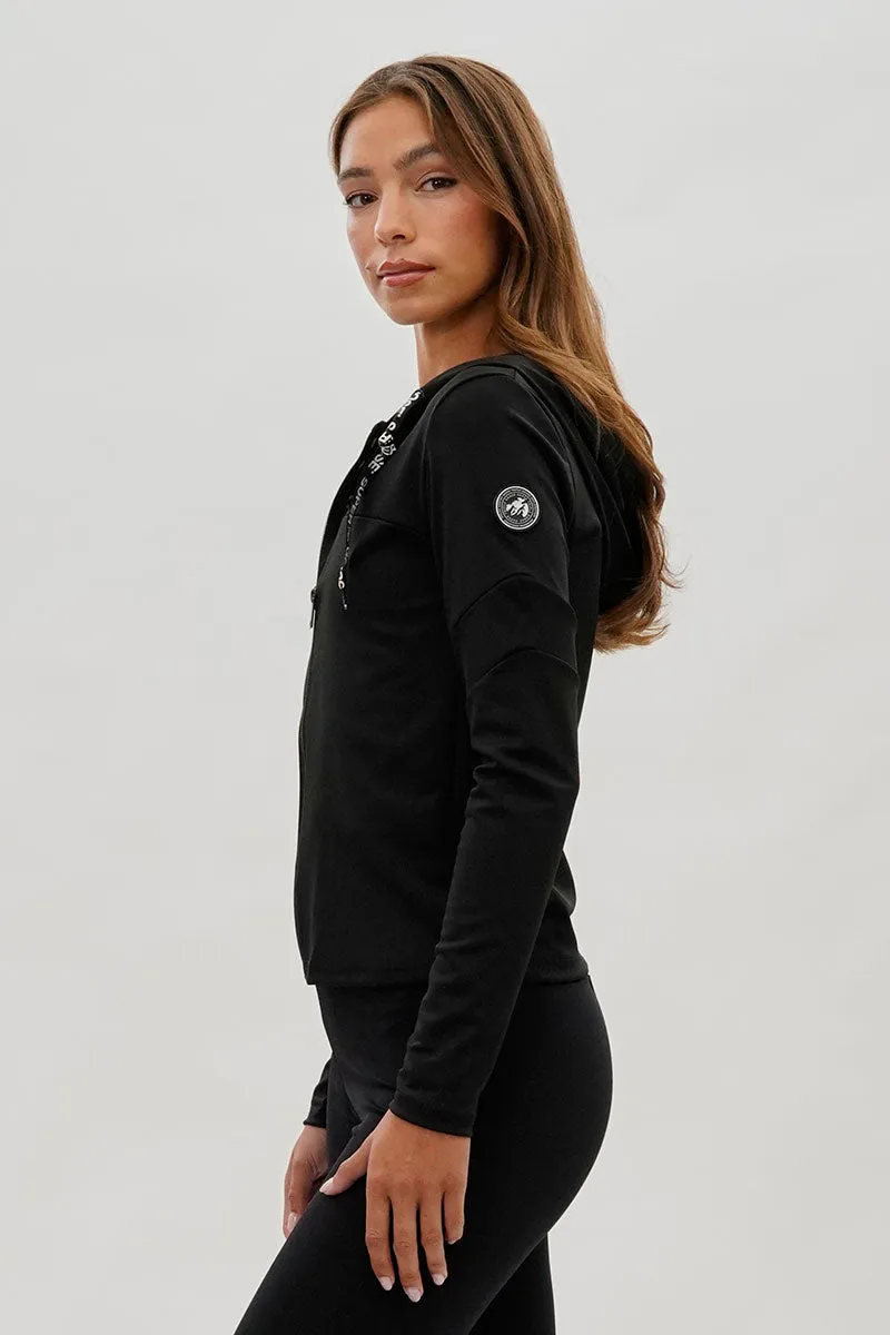 Super Triple Goose Zip Up Mesh Detail Hoodie - Black sold by Fairweather product image thumbnail 2