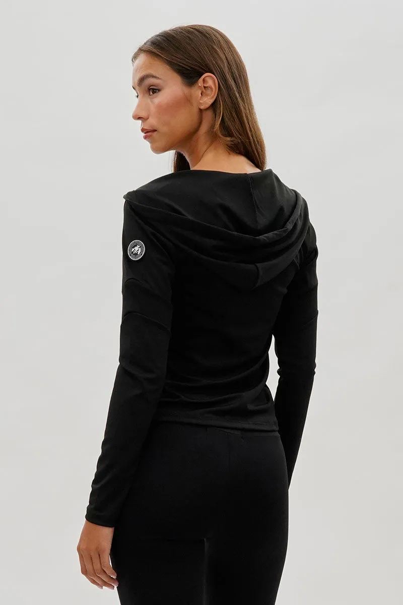 Super Triple Goose Zip Up Mesh Detail Hoodie - Black sold by Fairweather product image thumbnail 3