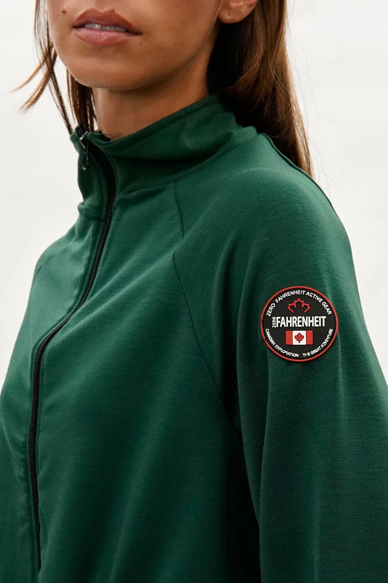 Fahrenheit Cropped Drawstring Lightweight Jacket - Green sold by Fairweather product image thumbnail 4