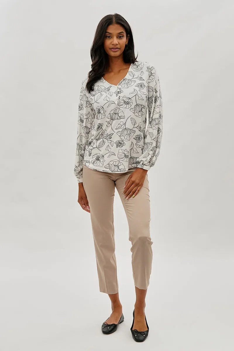 Beechers Brook Floral Henley Blouse - White sold by Fairweather product image thumbnail 5