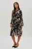 Costa Blanca Long Sleeve Belted Midi Dress - Black sold by Fairweather