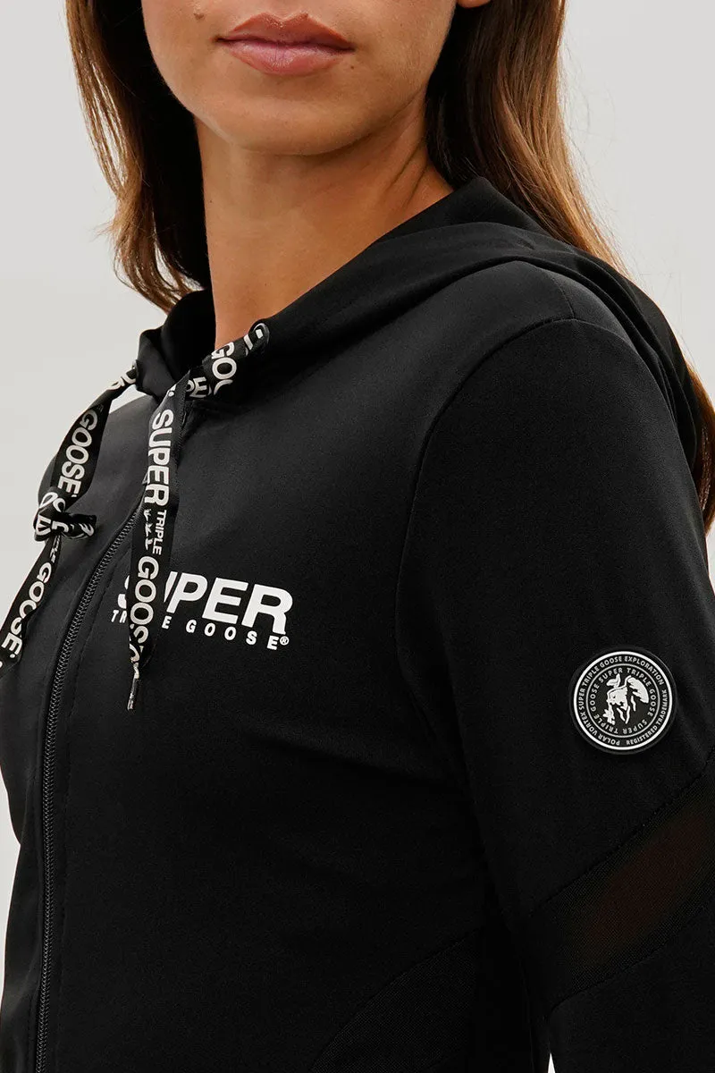 Super Triple Goose Zip Up Active Hoodie - Black sold by Fairweather product image thumbnail 4