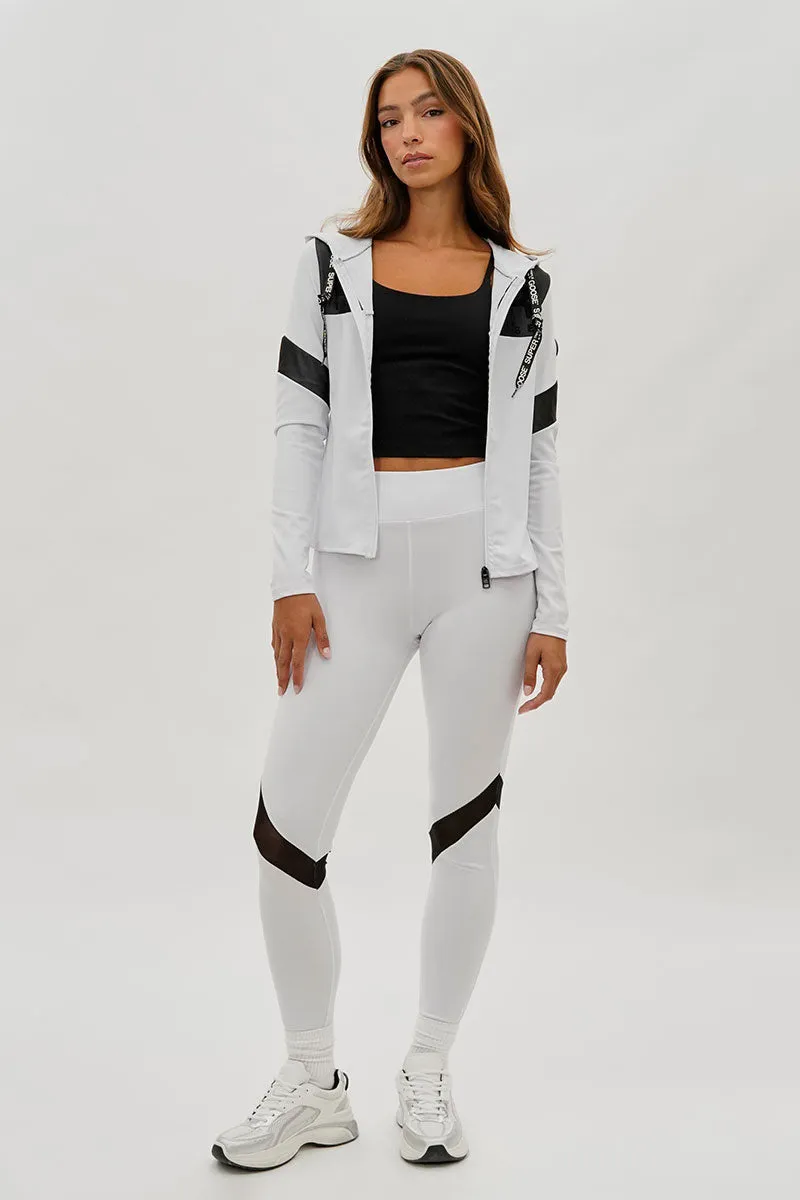 Super Triple Goose Zip Up Mesh Detail Hoodie - White sold by Fairweather product image thumbnail 5