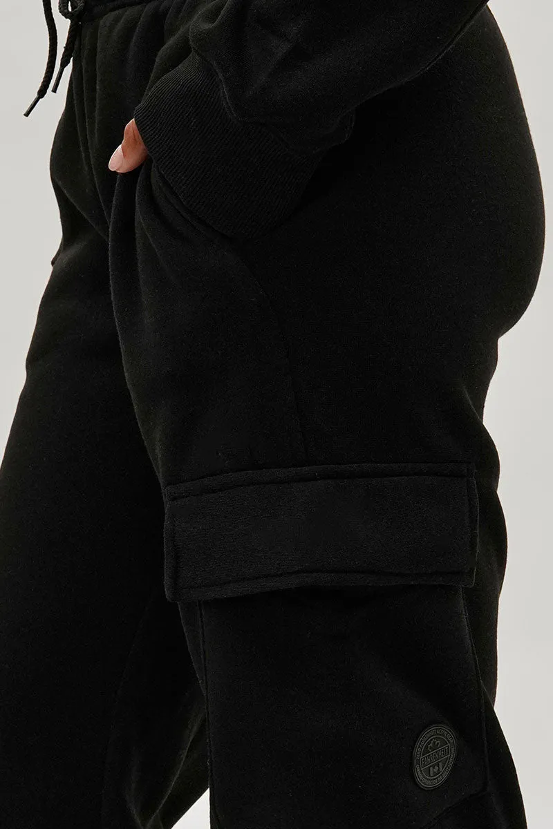 Fahrenheit Tie Waist Cargo Sweatpants - Black sold by Fairweather product image thumbnail 4