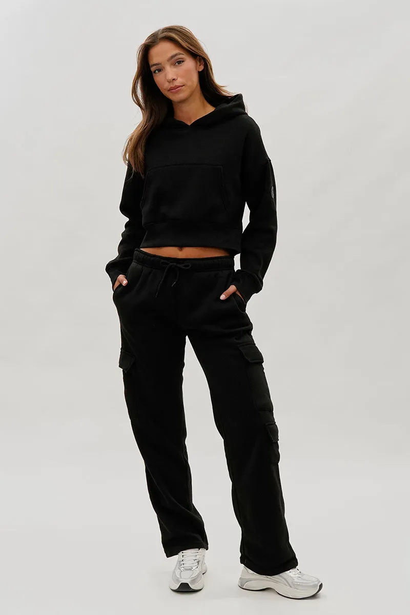 Fahrenheit Tie Waist Cargo Sweatpants - Black sold by Fairweather product image thumbnail 5