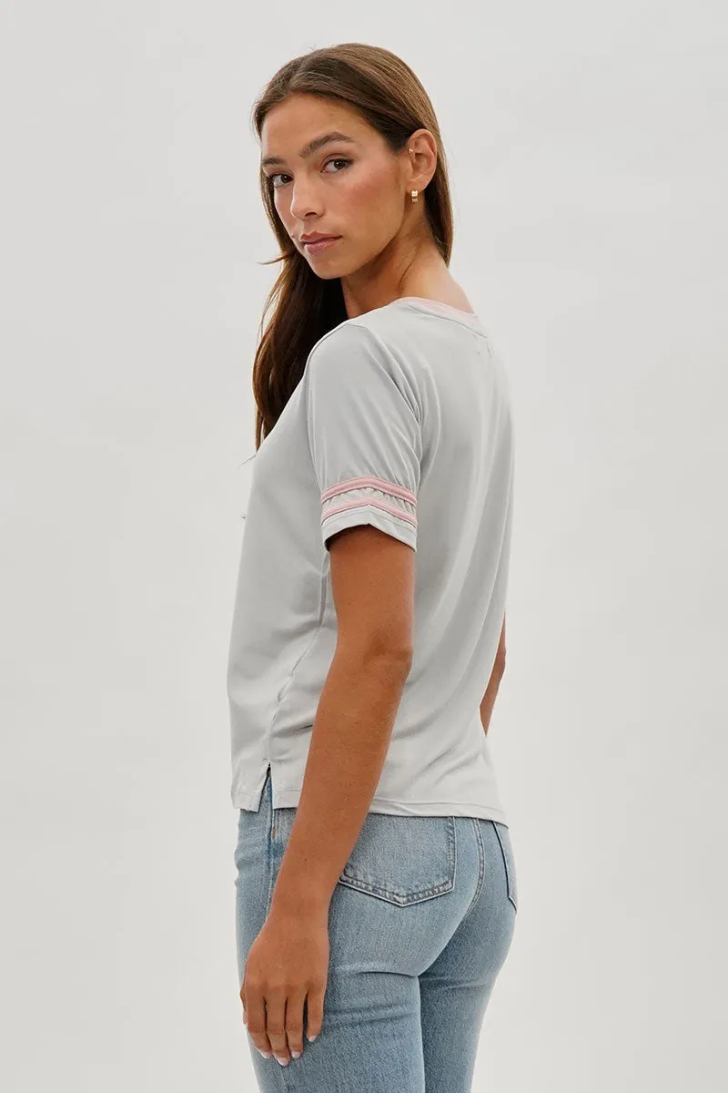 Vintage Striped Ringer Tee - Grey sold by Fairweather product image thumbnail 3