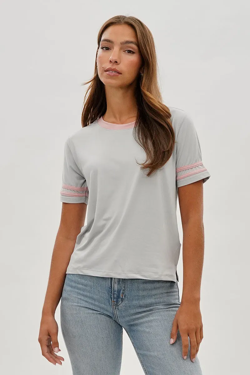 Vintage Striped Ringer Tee - Grey sold by Fairweather