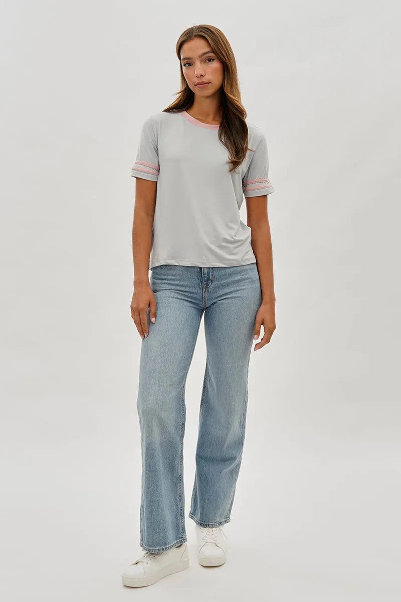 Vintage Striped Ringer Tee - Grey sold by Fairweather product image thumbnail 5