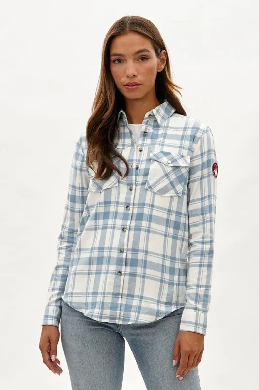 Canada Weather Gear Plaid Button Up Shirt - White sold by Fairweather