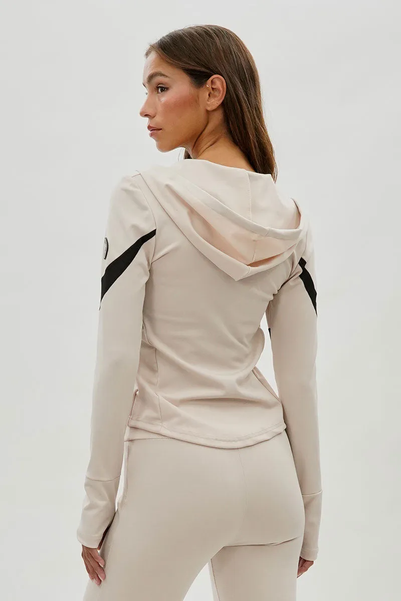 Super Triple Goose Zip Up Active Hoodie - Beige sold by Fairweather product image thumbnail 3