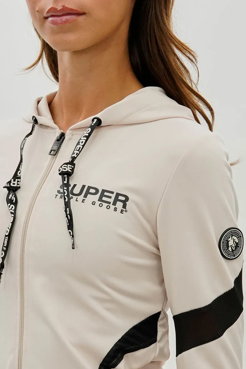 Super Triple Goose Zip Up Active Hoodie - Beige sold by Fairweather product image thumbnail 4
