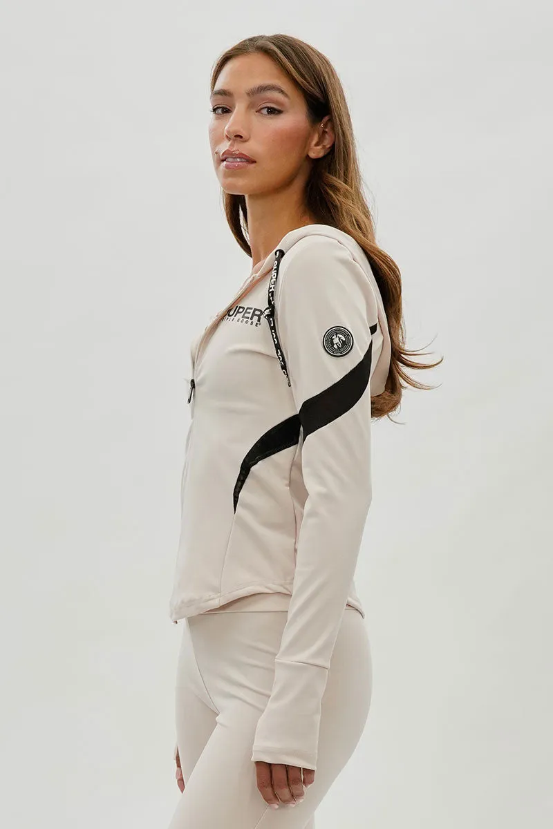 Super Triple Goose Zip Up Active Hoodie - Beige sold by Fairweather product image thumbnail 2