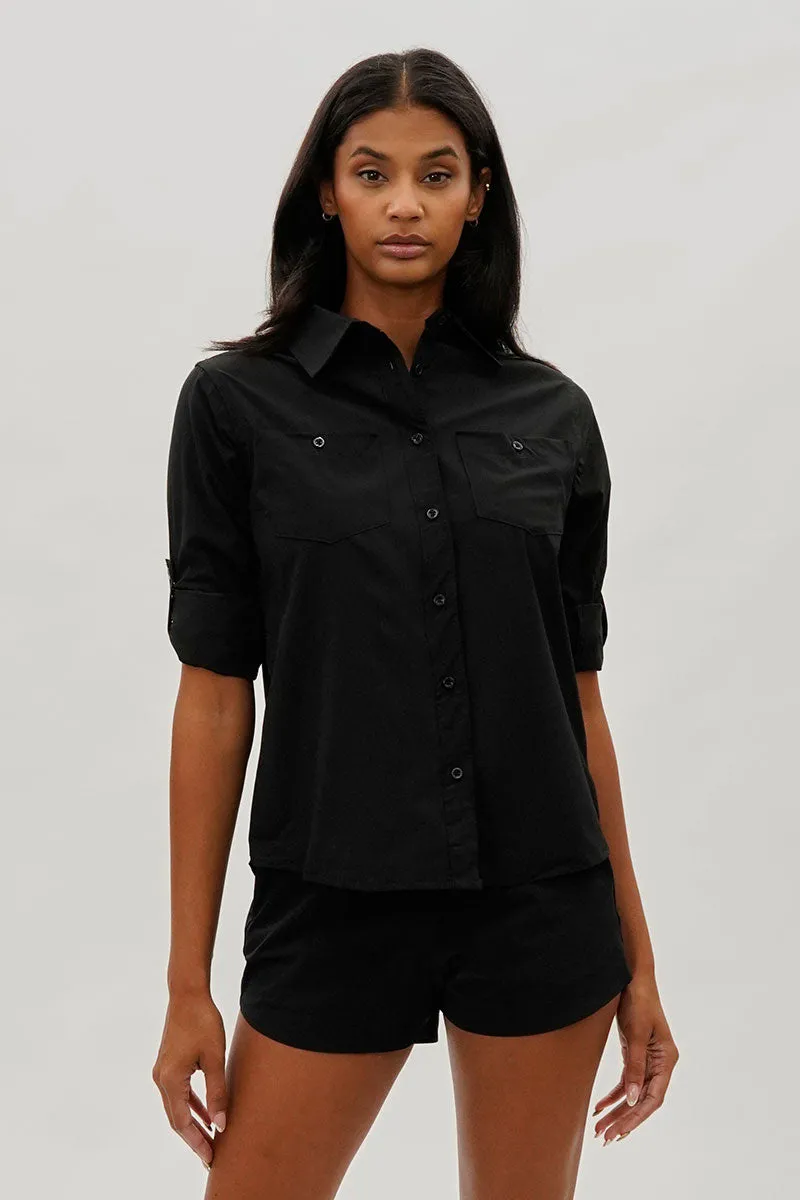 Canada Weather Gear Button Up Utility Shirt - Black sold by Fairweather