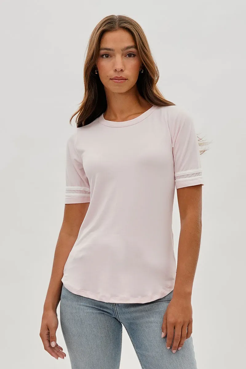 Stylexchange Vintage Striped Varsity Tee - Blush sold by Fairweather