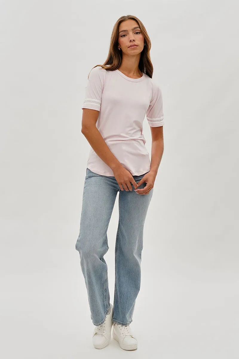 Stylexchange Vintage Striped Varsity Tee - Blush sold by Fairweather product image thumbnail 5