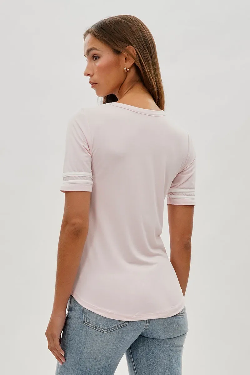 Stylexchange Vintage Striped Varsity Tee - Blush sold by Fairweather product image thumbnail 3