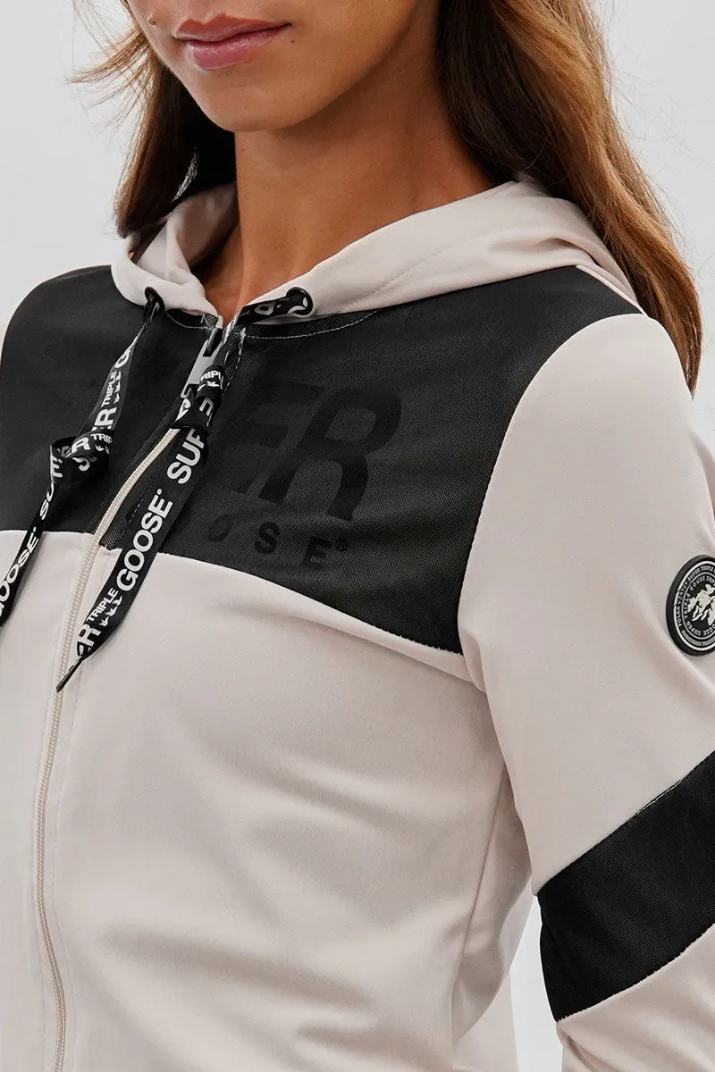 Super Triple Goose Zip Up Mesh Detail Hoodie - Beige sold by Fairweather product image thumbnail 4