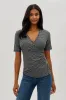 Beechers Brook Patterned Side Button Tee - Black sold by Fairweather