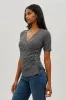 Beechers Brook Patterned Side Button Tee - Black sold by Fairweather