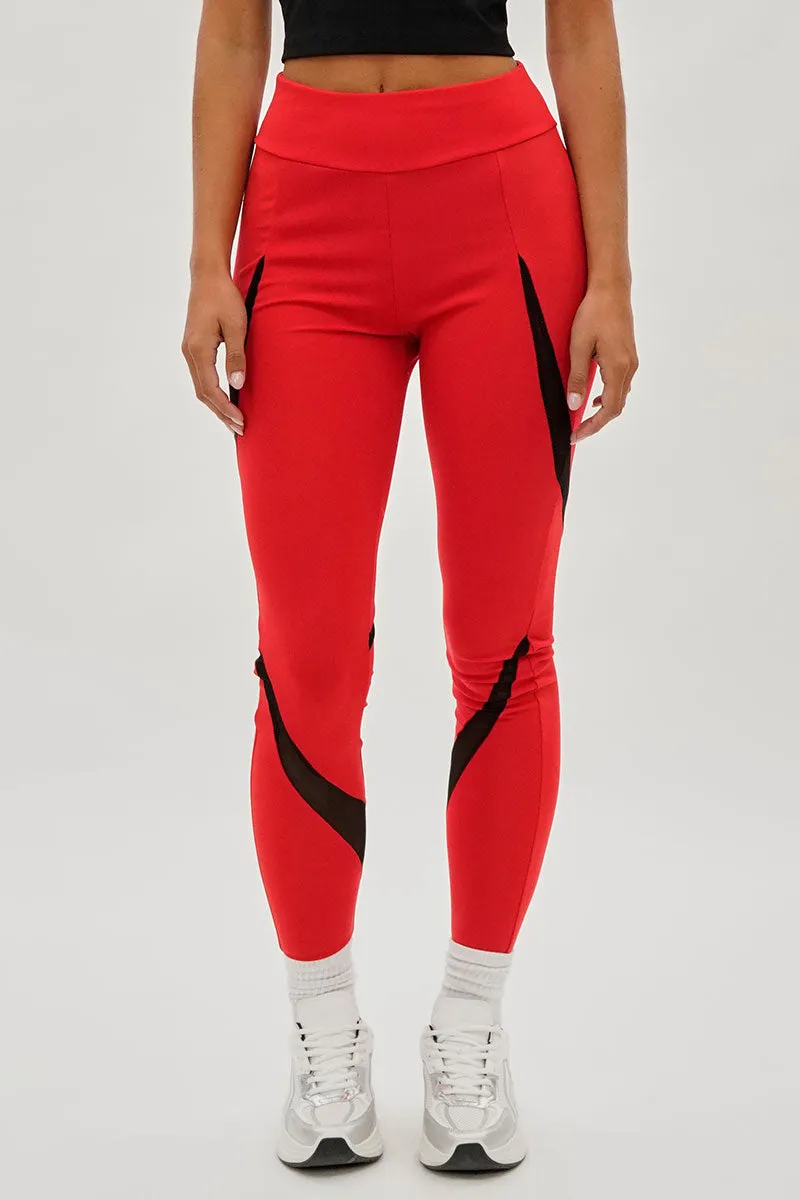 Super Triple Goose High Waisted Leggings - Red sold by Fairweather