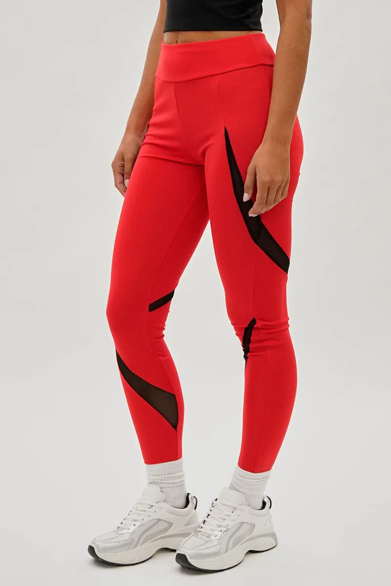 Super Triple Goose High Waisted Leggings - Red sold by Fairweather product image thumbnail 2