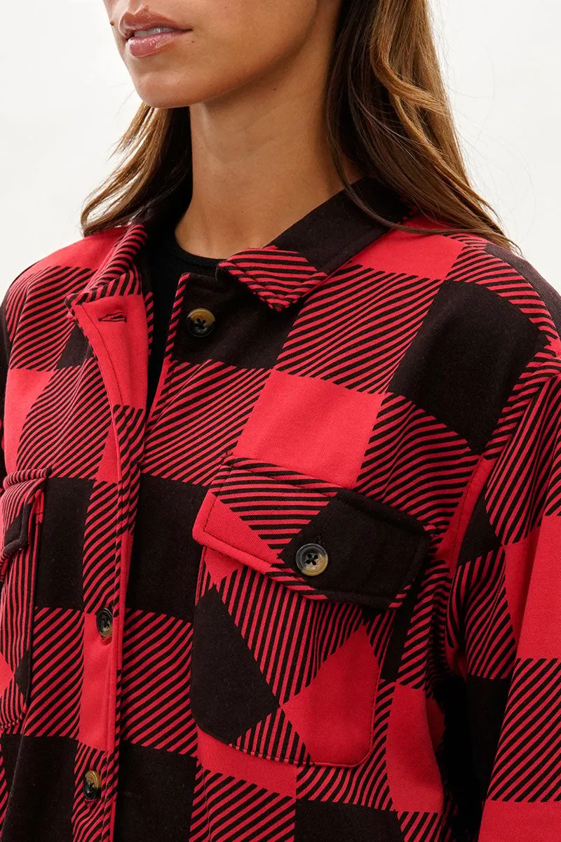 Canada Weather Gear Plaid Button Up Lightweight Jacket - Red sold by Fairweather product image thumbnail 4