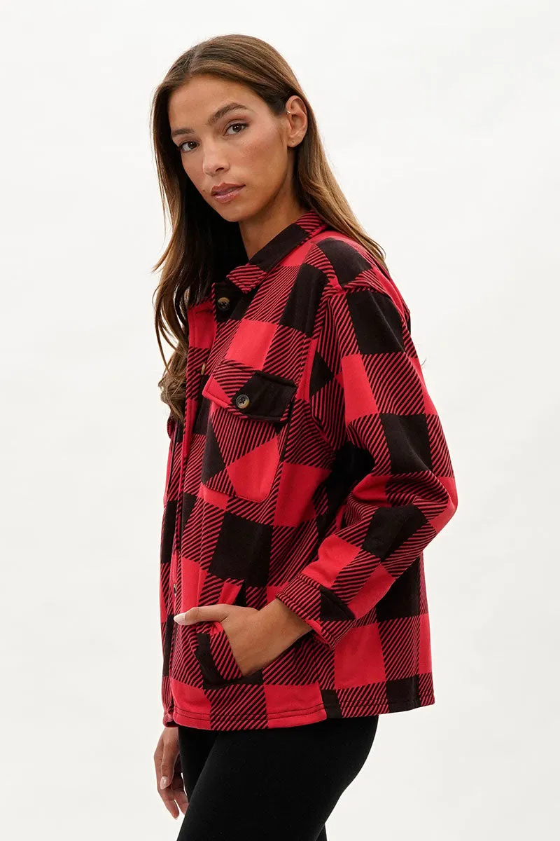 Canada Weather Gear Plaid Button Up Lightweight Jacket - Red sold by Fairweather product image thumbnail 2