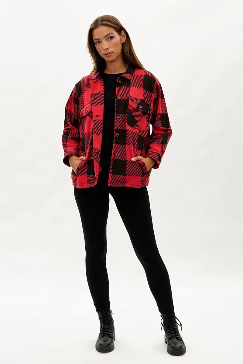 Canada Weather Gear Plaid Button Up Lightweight Jacket - Red sold by Fairweather product image thumbnail 5