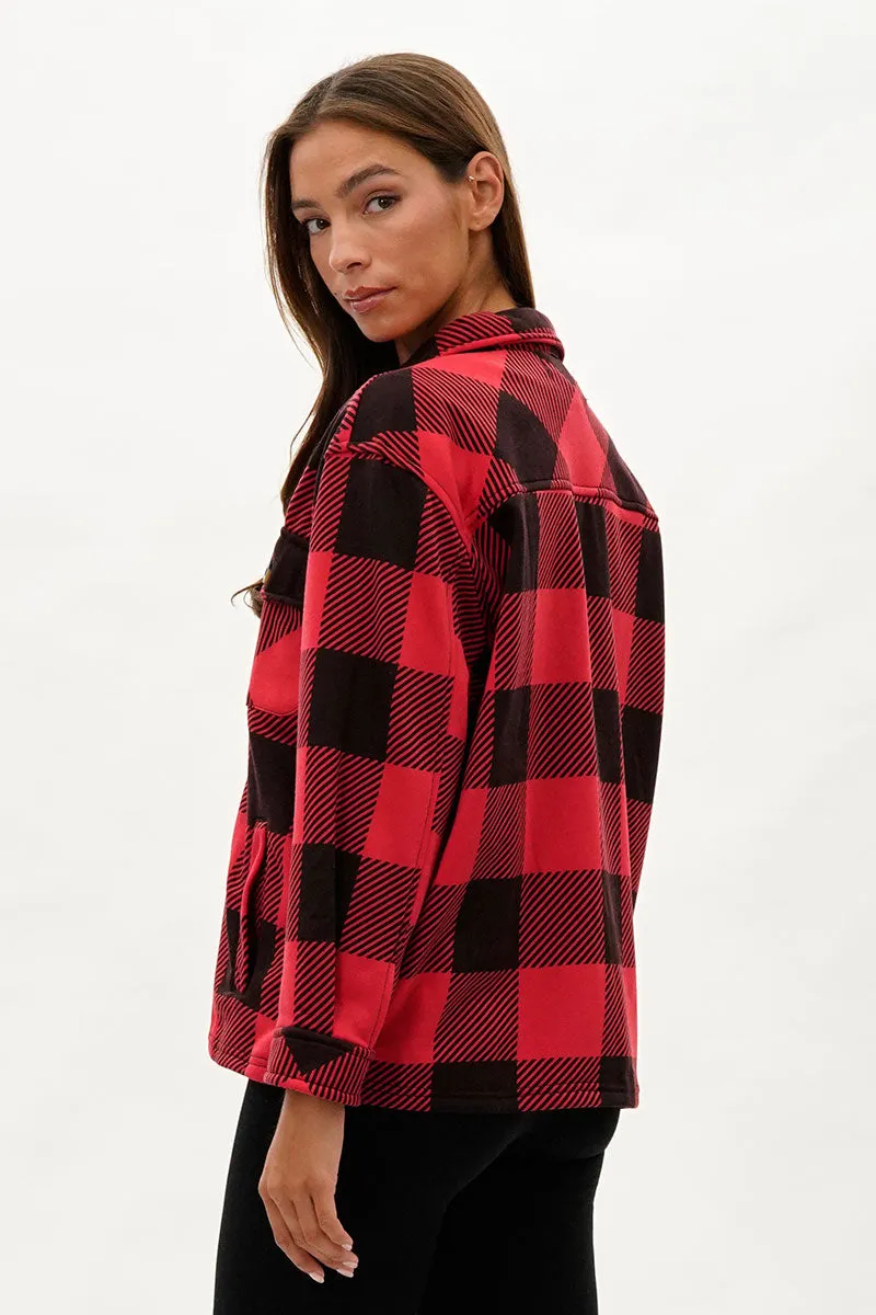 Canada Weather Gear Plaid Button Up Lightweight Jacket - Red sold by Fairweather product image thumbnail 3