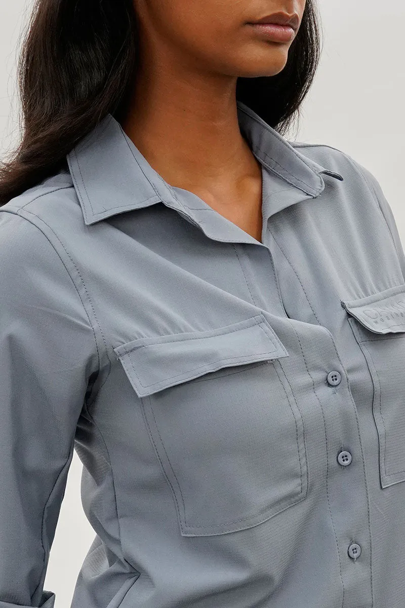 Canada Weather Gear Button Up Ripstop Utility Shirt - Grey sold by Fairweather product image thumbnail 4