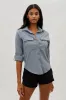 Canada Weather Gear Button Up Ripstop Utility Shirt - Grey sold by Fairweather