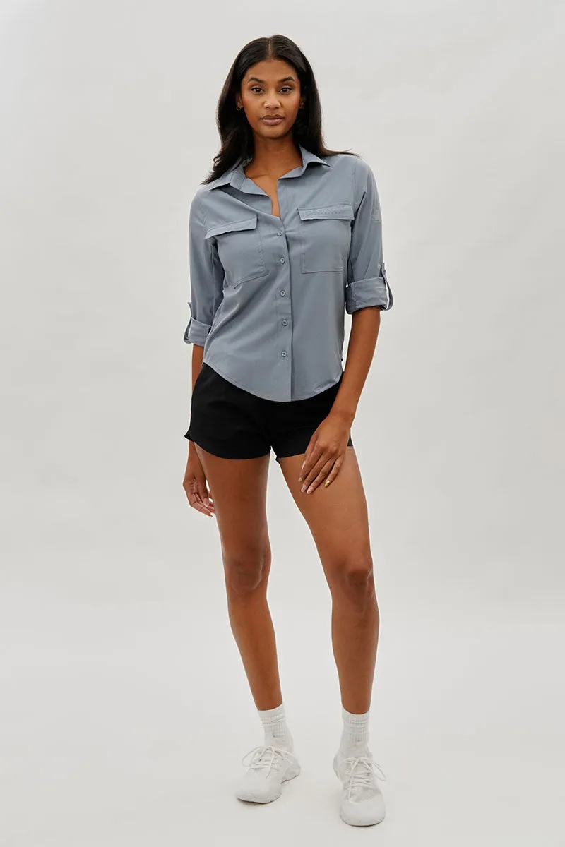 Canada Weather Gear Button Up Ripstop Utility Shirt - Grey sold by Fairweather product image thumbnail 5