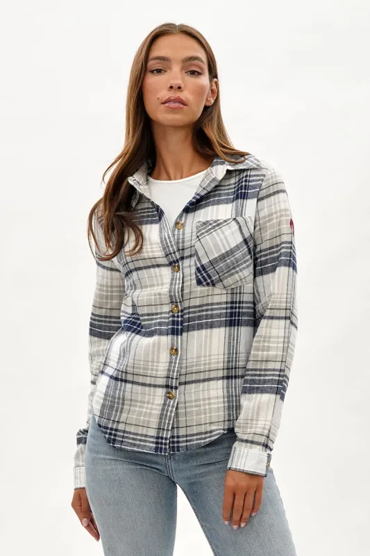 Canada Weather Gear Button Up Flannel Shirt - Grey sold by Fairweather