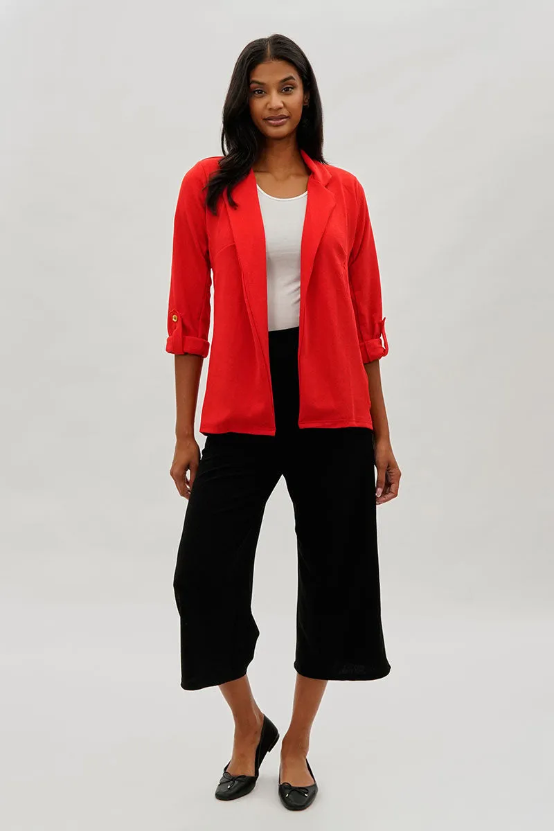 Majora Roll Up Sleeve Open Blazer - Red sold by Fairweather product image thumbnail 5