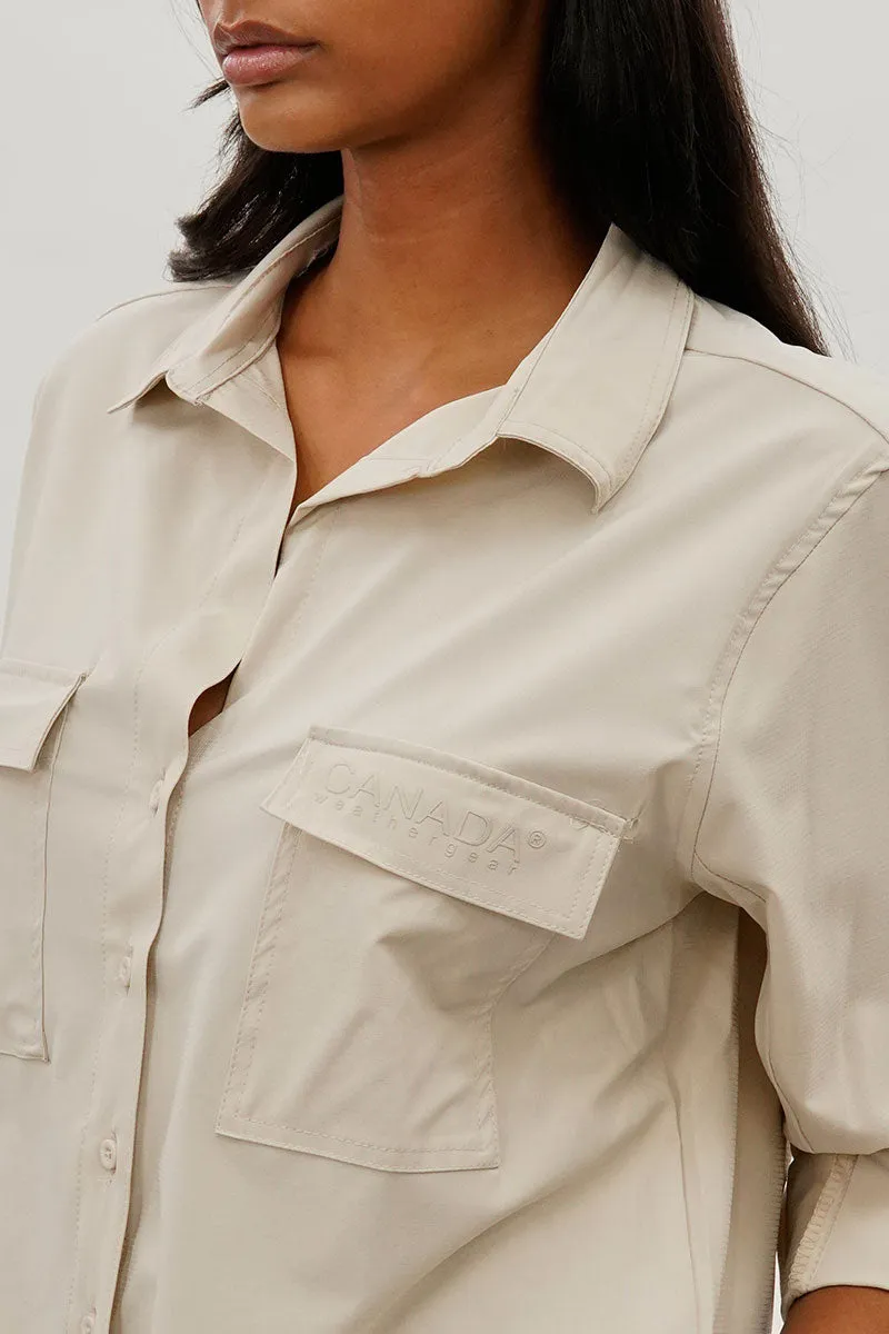 Canada Weather Gear Button Up Ripstop Utility Shirt - Beige sold by Fairweather product image thumbnail 4