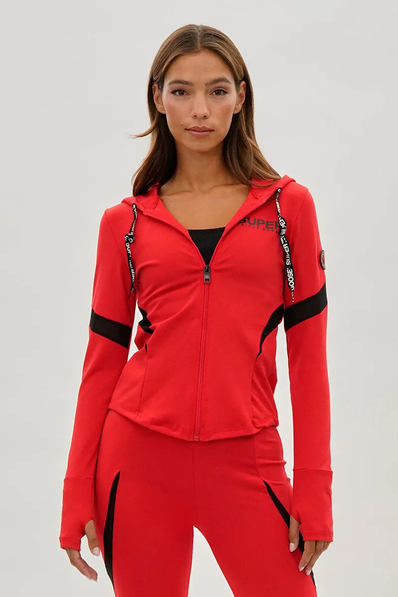 Super Triple Goose Zip Up Active Hoodie - Red sold by Fairweather