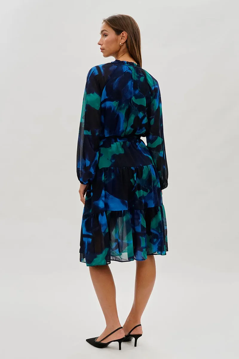 Costa Blanca Long Sleeve Belted Midi Dress - Navy sold by Fairweather product image thumbnail 3