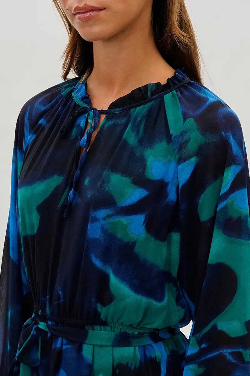 Costa Blanca Long Sleeve Belted Midi Dress - Navy sold by Fairweather product image thumbnail 4