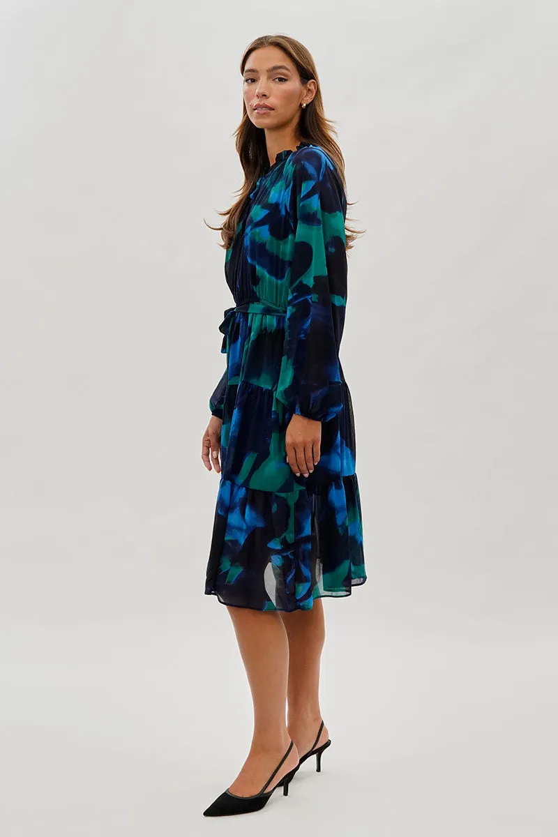 Costa Blanca Long Sleeve Belted Midi Dress - Navy sold by Fairweather product image thumbnail 2