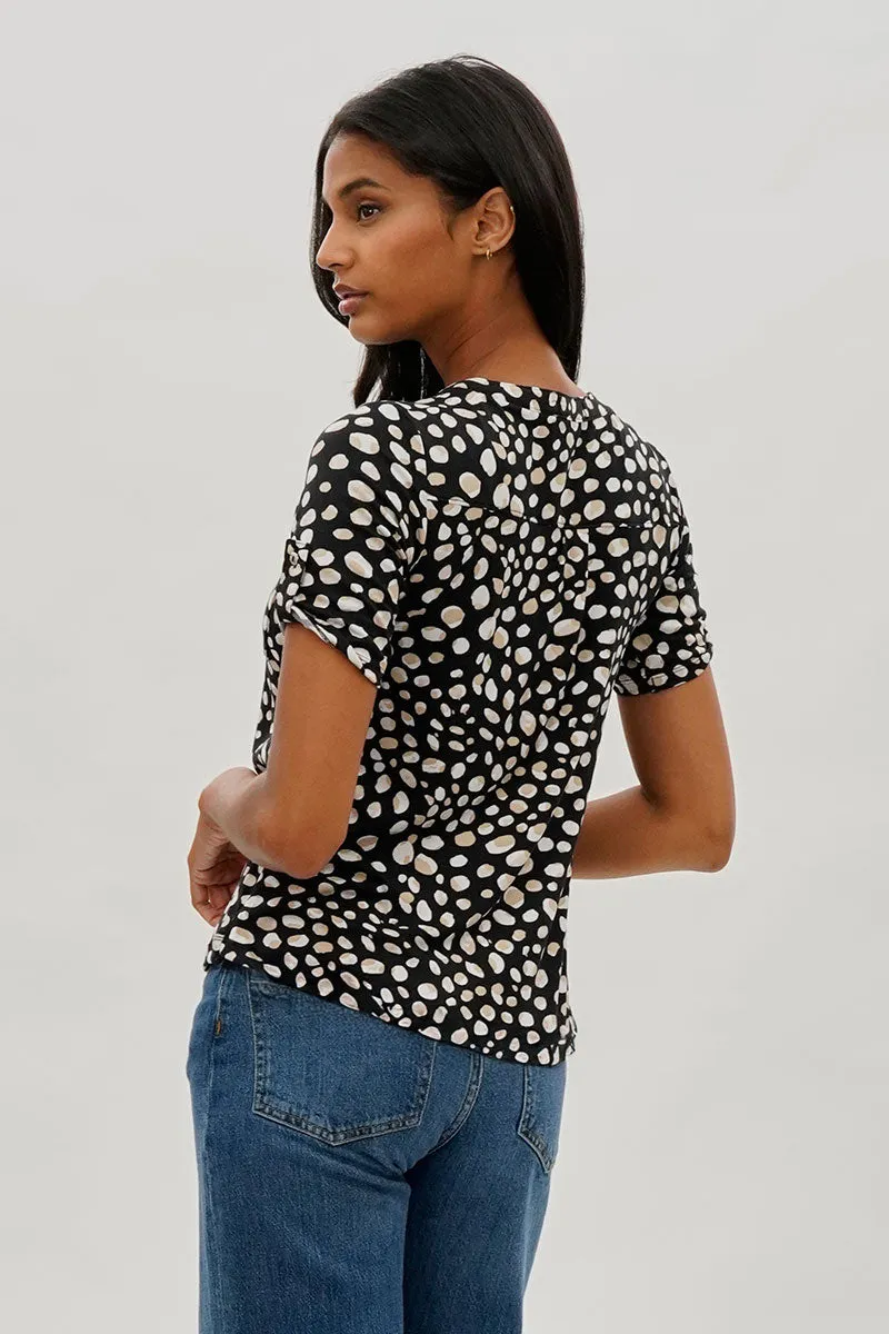 International INC Company Patterned Short Sleeve Blouse - Black sold by Fairweather product image thumbnail 3