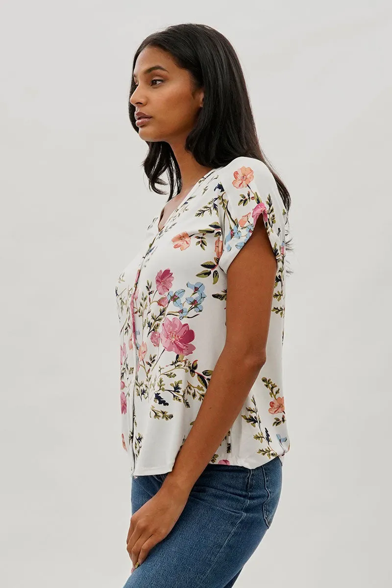 International INC Company Floral Button Up Tee - White sold by Fairweather product image thumbnail 2