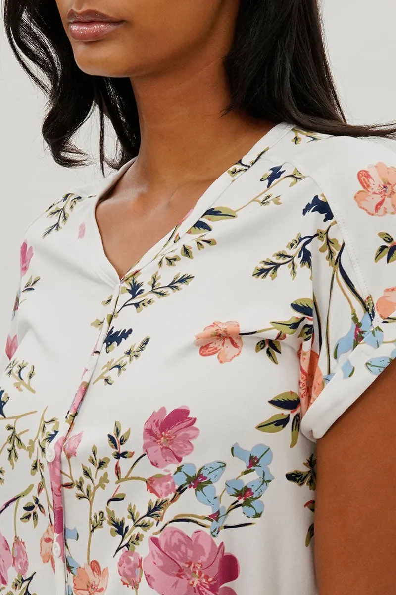 International INC Company Floral Button Up Tee - White sold by Fairweather product image thumbnail 4