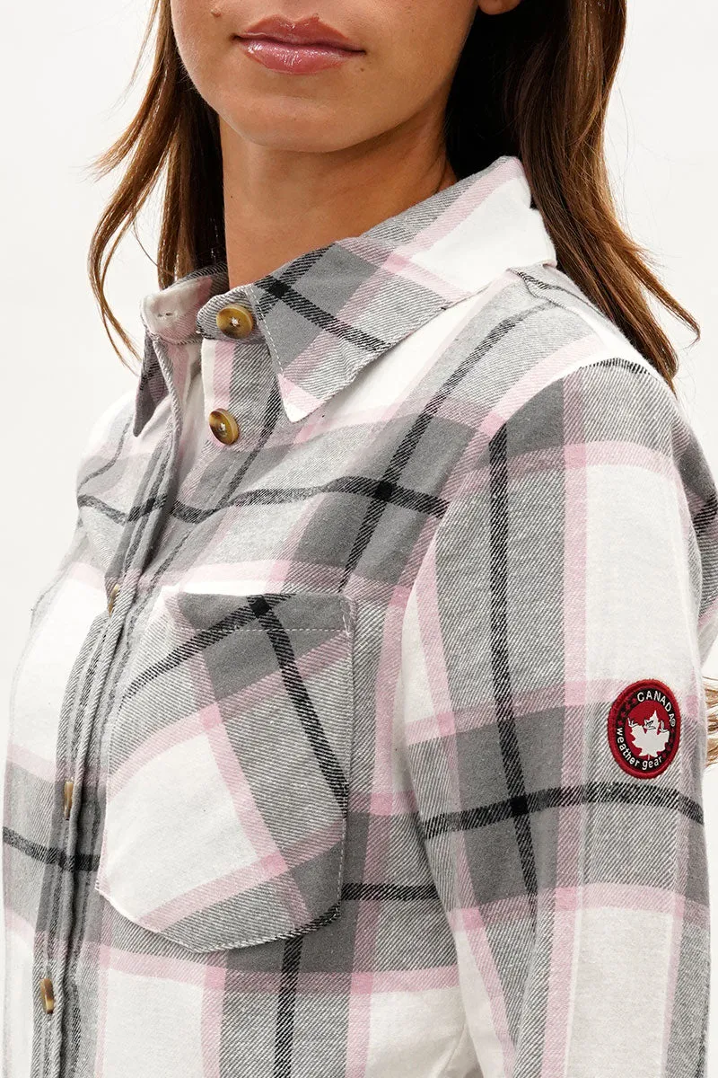 Canada Weather Gear Button Up Flannel Shirt - White sold by Fairweather product image thumbnail 4