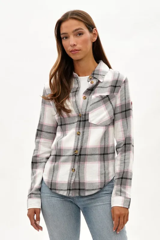 Canada Weather Gear Button Up Flannel Shirt - White sold by Fairweather