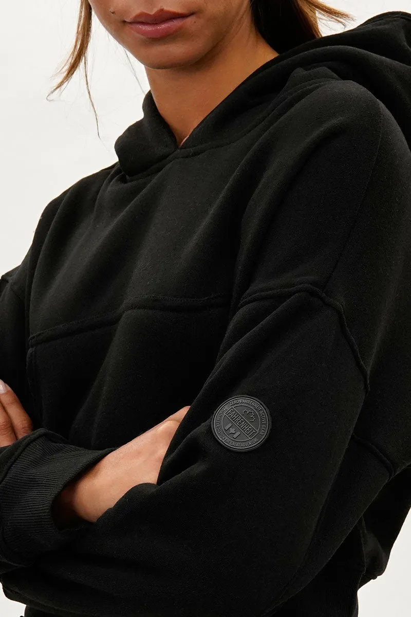 Fahrenheit Cropped Drop Shoulder Hoodie - Black sold by Fairweather product image thumbnail 4